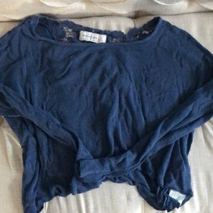abercrombie long sleeve top with crochet back